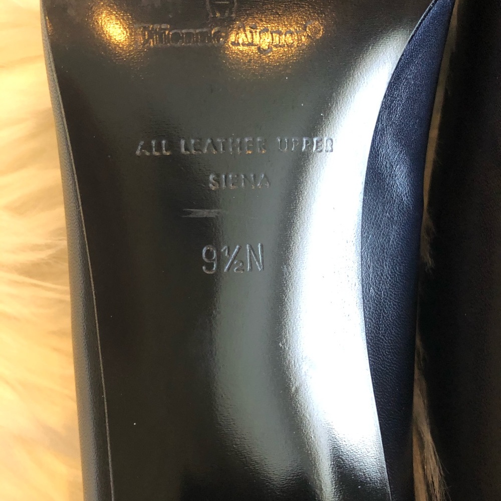 Etienne Aigner Siena Flat Black Leather Pumps 9.5N - Picture 9 of 12